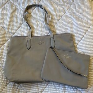 Kate Spade Gray Nylon Tote and Pouch